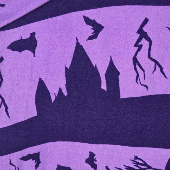 LuLaRoe TC Leggings Haunted Castle Bats Purple Halloween Tall Curvy Buttery Soft - Picture 3 of 9